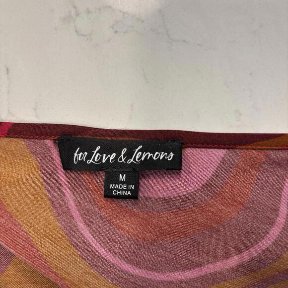 For Love And Lemons Eleanor Midi Skirt Satin Red Women’s Size M Vacation Resort - Picture 5 of 8